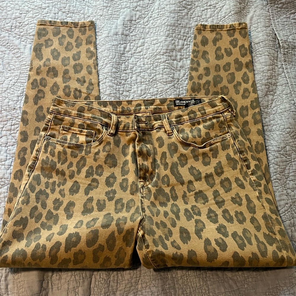Blank NYC Animal Print Jeans in Tan and Brown